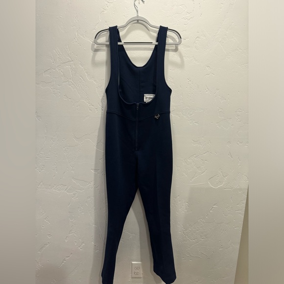 Vintage fera  Skiwear Navy Bibs Stirrup Pants Suit 14L - Picture 1 of 8